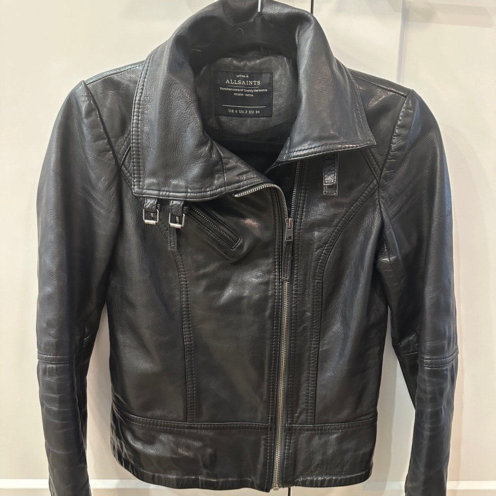 All Saints Black Leather Jacket